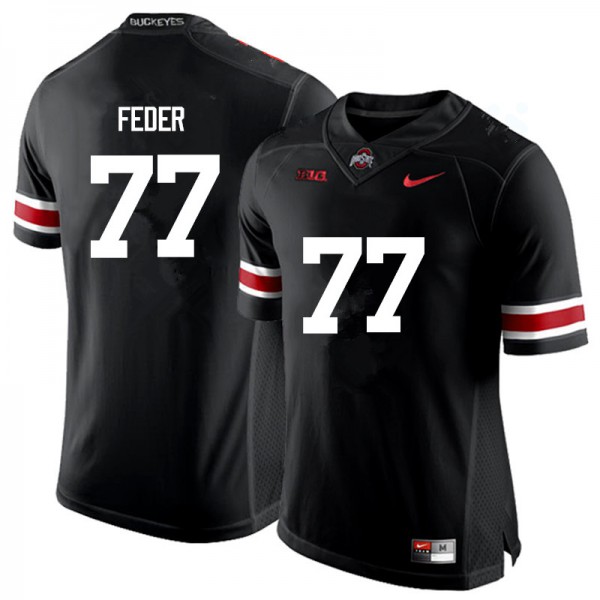 Ohio State Buckeyes #77 Kevin Feder Men Embroidery Jersey Black